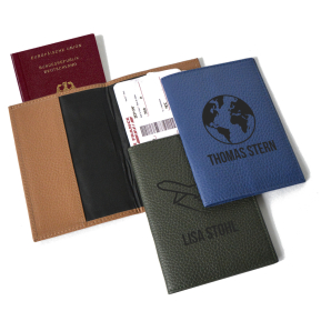 Graviertes Etui fr Reisepass Globe Trotter