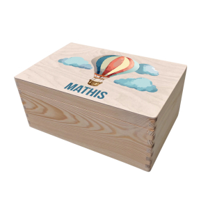 Personalisierte Aufbewahrungskiste fr Kinder Heiluftballon