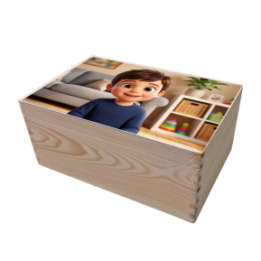 Aufbewahrungsbox mit Portr�t im Stil eines 3D-Animationsfilms