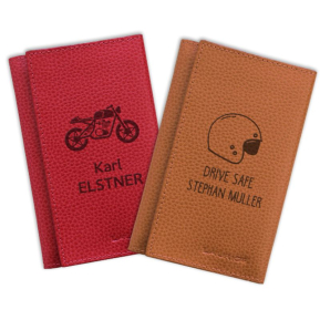 Personalisiertes Etui fr Motorradpapiere