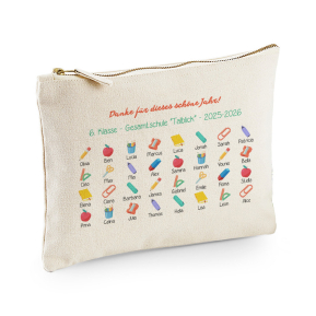 Personalisiertes M�ppchen aus Baumwolle zum Abschied Unsere Klasse