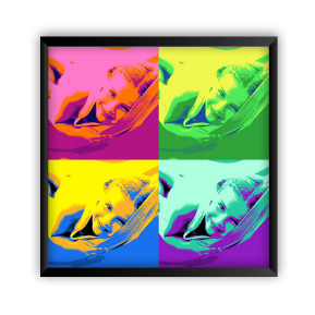 Pop-Art-Poster 4 Fotos mit Rahmen
