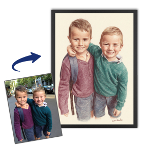 Portrait im Stil einer Farbstiftzeichnung nach einem Foto