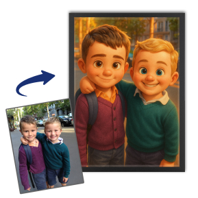 Portrait im Stil eines 3D-Animationsfilms nach einem Foto