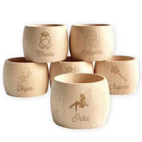 Personalisierter Serviettenring aus Holz Mrchenwald