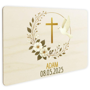 Personalisiertes Trschild aus Holz zur Taufe