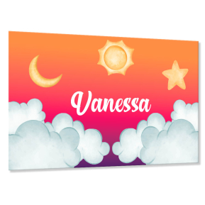 Personalisiertes Trschild frs Kinderzimmer Wolken