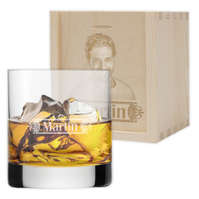 Whiskyglas Vorname mit passender Foto-Holzkiste