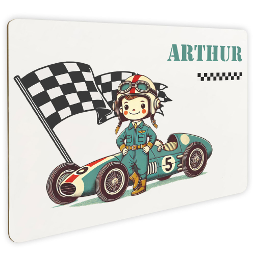 Personalisiertes Türschild Rennfahrer
