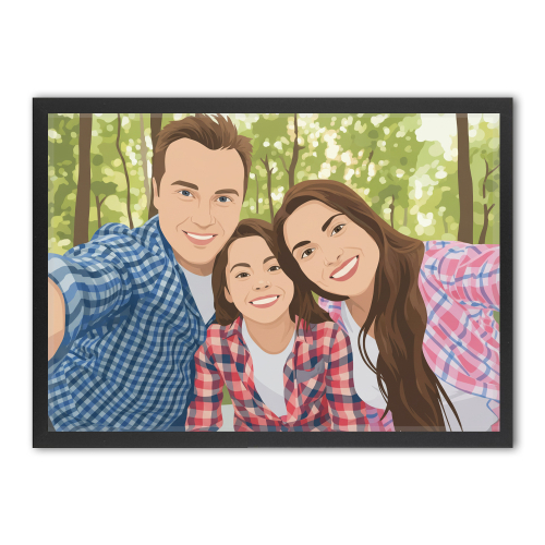 Porträt im Flat Design nach einem Foto