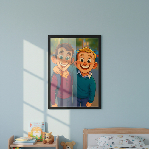 Humorvolle Karikatur nach einem Foto