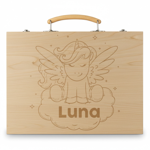 Personalisierter Zeichenkoffer Einhorn