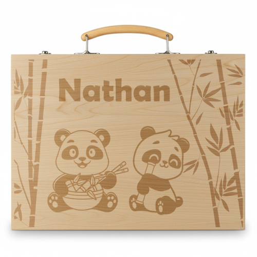 Personalisierter Zeichenkoffer Panda