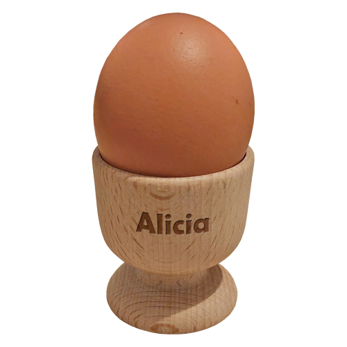 Eierbecher aus Holz mit Gravur