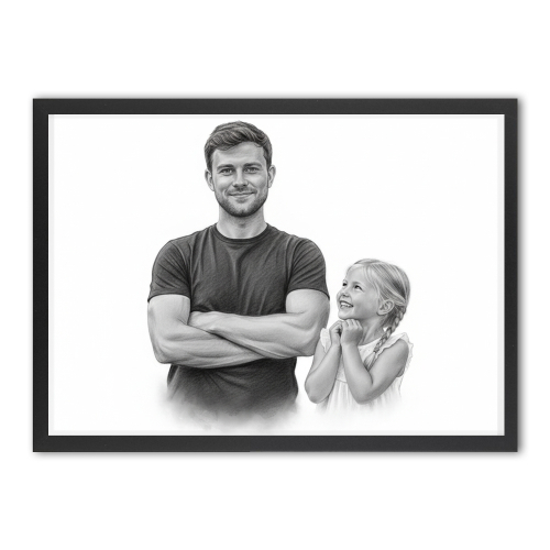 Fotomontage für ein Porträt im Kohlezeichnungsstil