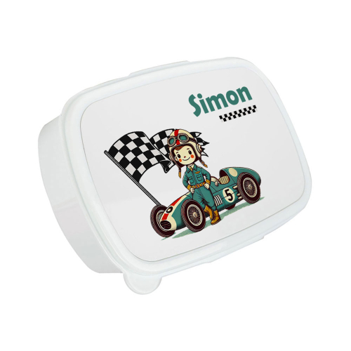 Gedruckte Brotdose Formel-1-Pilot