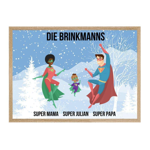Gerahmtes Poster Super Familie - Beispiel