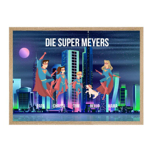 Gerahmtes Poster Super Familie
