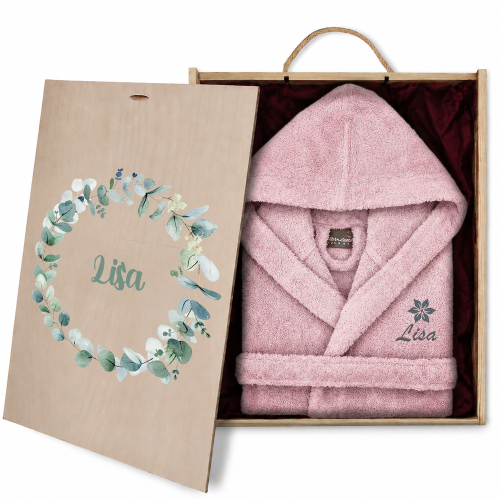 Geschenkset Bademantel Blumenrahmen Geschenkset Bademantel Blumenrahmen