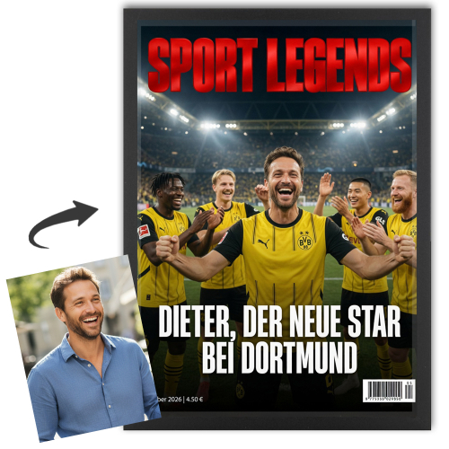 KI-generiertes Magazin-Cover Sport Legends