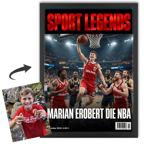 KI-generiertes Magazin-Cover Sport Legends