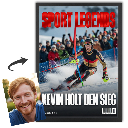 KI-generiertes Magazin-Cover Sport Legends