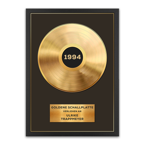 Personalisierte Goldene oder Platin-Schallplatte mit Rahmen
