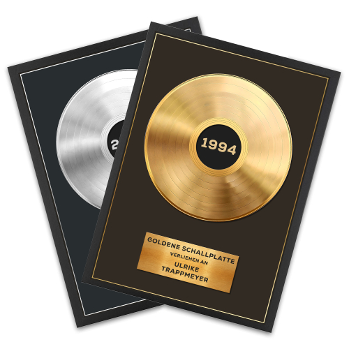 Personalisierte Goldene oder Platin-Schallplatte mit Rahmen