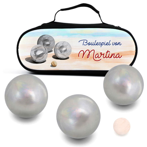Personalisierte Tasche für Boule-Kugeln Aquarell