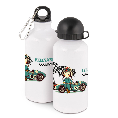 Personalisierte Wasserflasche Rennfahrer