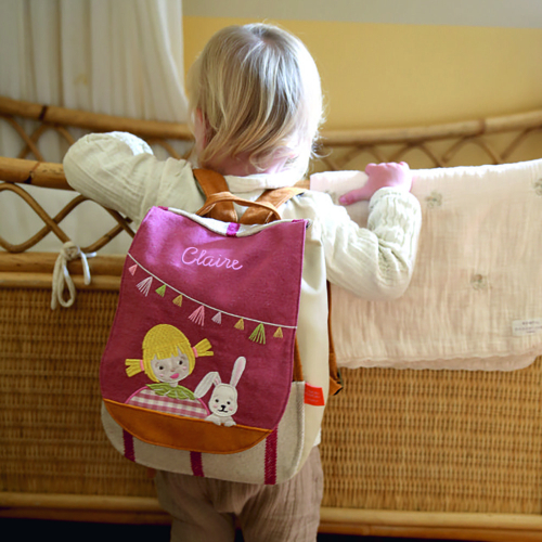 Personalisierter Rucksack mit Kind und Hase