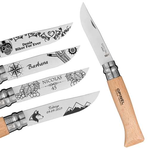 Personalisiertes Messer Opinel Nr. 8 mit Namen und Motiv
