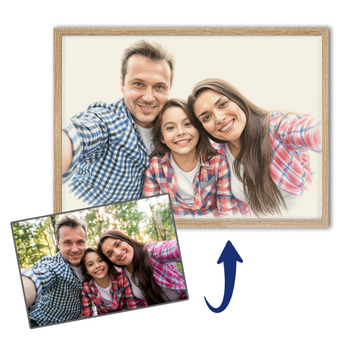Portrait im Stil einer Farbstiftzeichnung nach einem Foto