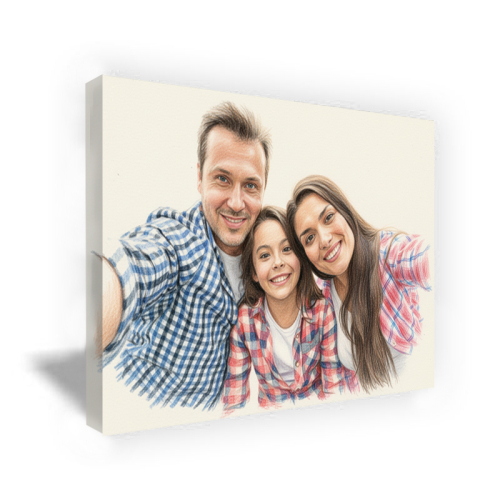 Portrait im Stil einer Farbstiftzeichnung nach einem Foto