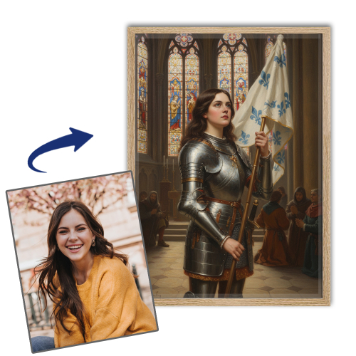 Portr&auml;t einer Frau, verwandelt in eine historische Pers&ouml;nlichkeit