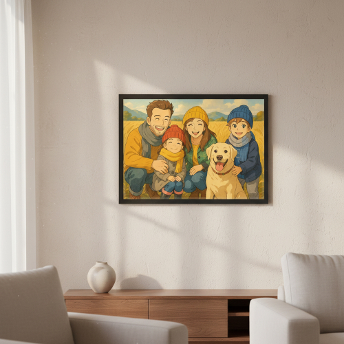 Porträt im Stil eines Japanischen Animationsfilm nach einem Foto