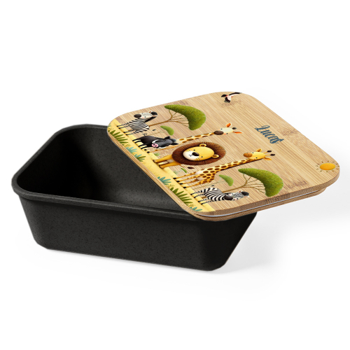 Safari-Brotdose mit Bambusdeckel