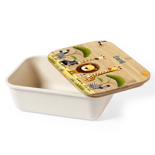 Safari-Brotdose mit Bambusdeckel