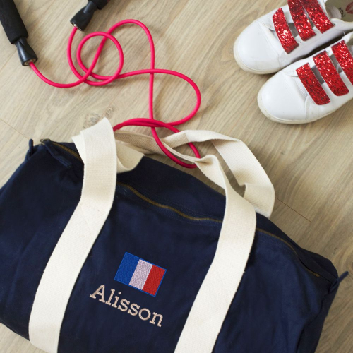 Sporttasche personalisiert Vorname und Flagge