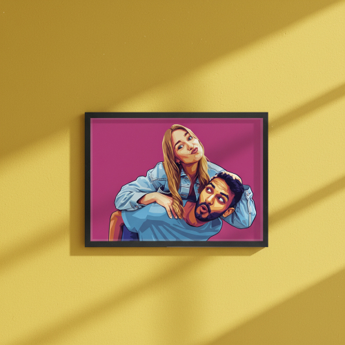 Porträt im Pop-Art-Stil WPAP basierend auf einem Foto