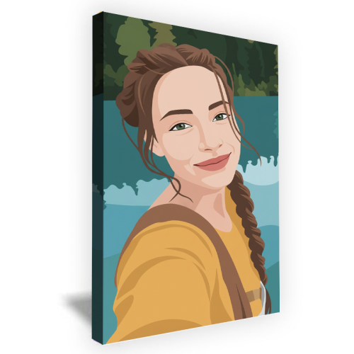 Porträt im Flat Design nach einem Foto