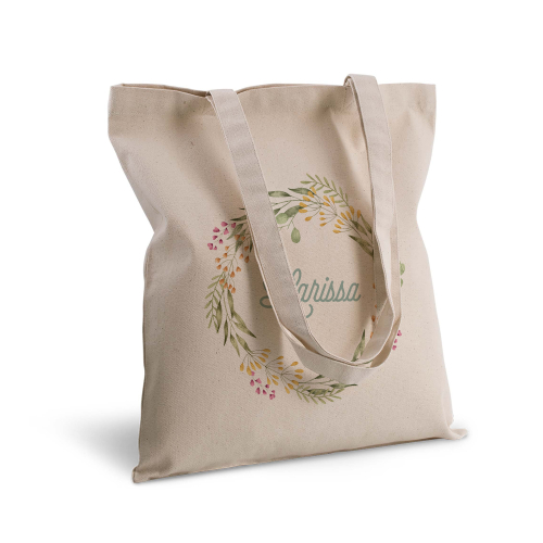 Tragetasche Deluxe bedruckt mit Blumenrahmen