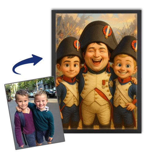 Cartoon-Porträt + historische Personen basierend auf einem Foto