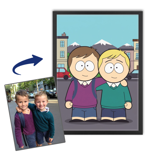 Karikatur im ausgefallenen Cartoon-Stil nach einem Foto