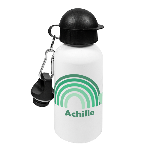 Trinkflasche mit Personalisierung Regenbogen