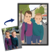 Porträt im Flat Design nach einem Foto