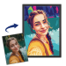 Porträt im Pop-Art-Stil WPAP basierend auf einem Foto