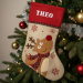 Weihnachtsstiefel in Leinenoptik mit schottischer Borte