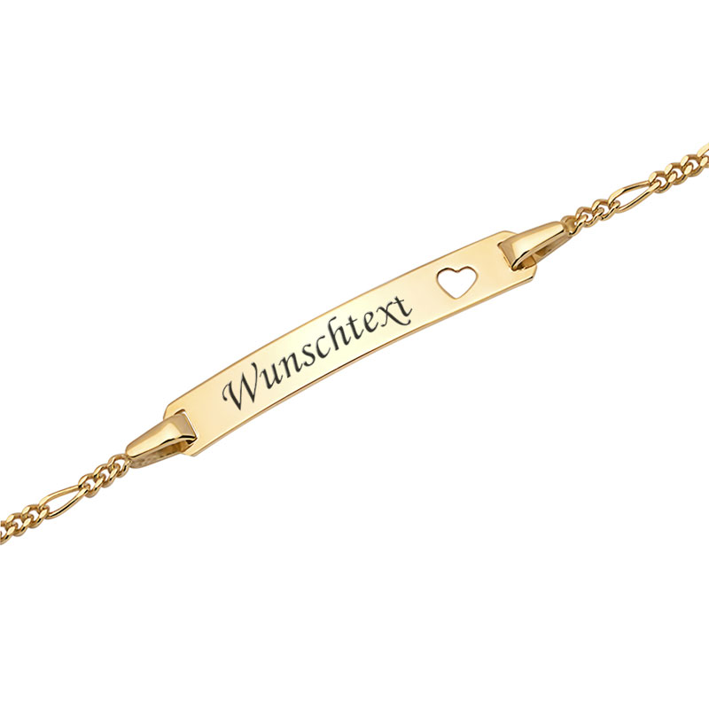 Goldarmband mit Gravurplatte - 9378 Goldarmband mit Gravurplatte - 9378