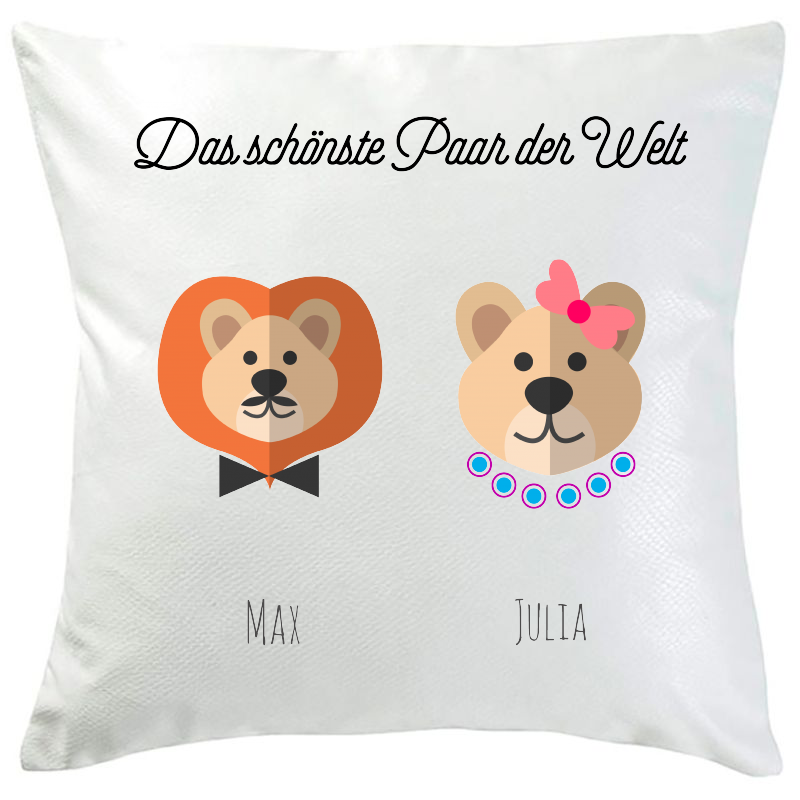 Personalisiertes Kissen tierische Familie Personalisiertes Kissen tierische Familie